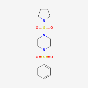 molecular formula C14H21N3O4S2 B5201545 1-(Benzenesulfonyl)-4-pyrrolidin-1-ylsulfonylpiperazine 