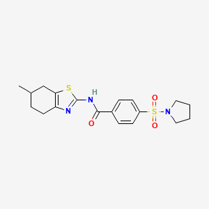 molecular formula C19H23N3O3S2 B5201786 N-(6-methyl-4,5,6,7-tetrahydro-1,3-benzothiazol-2-yl)-4-pyrrolidin-1-ylsulfonylbenzamide 