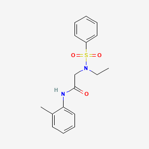 molecular formula C17H20N2O3S B5201900 N~2~-ethyl-N-(2-methylphenyl)-N~2~-(phenylsulfonyl)glycinamide 