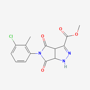 molecular formula C14H12ClN3O4 B5201969 METHYL 5-(3-CHLORO-2-METHYLPHENYL)-4,6-DIOXO-1H,3AH,4H,5H,6H,6AH-PYRROLO[3,4-C]PYRAZOLE-3-CARBOXYLATE 