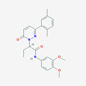 molecular formula C24H27N3O4 B5202027 N-(3,4-dimethoxyphenyl)-2-[3-(2,5-dimethylphenyl)-6-oxopyridazin-1(6H)-yl]butanamide 