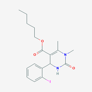 molecular formula C18H23IN2O3 B5202145 Pentyl 4-(2-iodophenyl)-1,6-dimethyl-2-oxo-1,2,3,4-tetrahydropyrimidine-5-carboxylate 