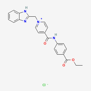 molecular formula C23H21ClN4O3 B5202215 ethyl 4-[[1-(1H-benzimidazol-2-ylmethyl)pyridin-1-ium-4-carbonyl]amino]benzoate;chloride 