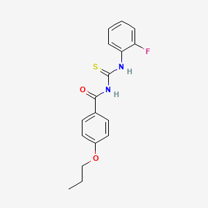 molecular formula C17H17FN2O2S B5202312 N-[(2-fluorophenyl)carbamothioyl]-4-propoxybenzamide 