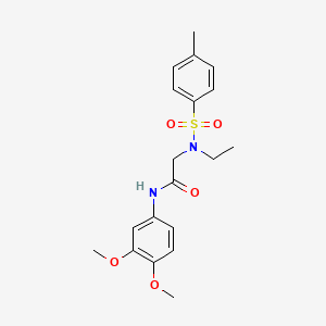 molecular formula C19H24N2O5S B5202346 N-(3,4-DIMETHOXYPHENYL)-2-(N-ETHYL4-METHYLBENZENESULFONAMIDO)ACETAMIDE 