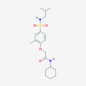 molecular formula C19H30N2O4S B5202404 N-cyclohexyl-2-[2-methyl-4-(2-methylpropylsulfamoyl)phenoxy]acetamide 