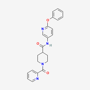 molecular formula C23H22N4O3 B5202472 N-(6-phenoxypyridin-3-yl)-1-(pyridine-2-carbonyl)piperidine-4-carboxamide 