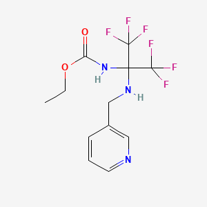 molecular formula C12H13F6N3O2 B5202617 ethyl N-[1,1,1,3,3,3-hexafluoro-2-(pyridin-3-ylmethylamino)propan-2-yl]carbamate 