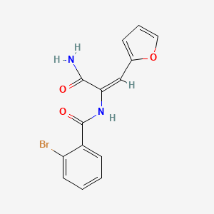 molecular formula C14H11BrN2O3 B5202841 N-[(E)-3-amino-1-(furan-2-yl)-3-oxoprop-1-en-2-yl]-2-bromobenzamide 