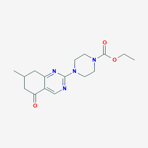 molecular formula C16H22N4O3 B5202922 Ethyl 4-(7-methyl-5-oxo-5,6,7,8-tetrahydroquinazolin-2-yl)piperazine-1-carboxylate 