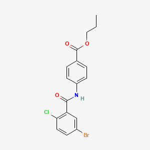 molecular formula C17H15BrClNO3 B5202930 Propyl 4-(5-bromo-2-chlorobenzamido)benzoate CAS No. 6264-18-2