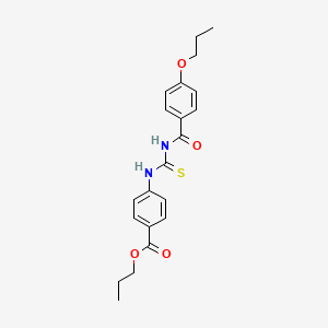 molecular formula C21H24N2O4S B5202950 Propyl 4-({[(4-propoxyphenyl)carbonyl]carbamothioyl}amino)benzoate 