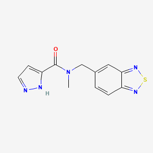 molecular formula C12H11N5OS B5202961 N-(2,1,3-benzothiadiazol-5-ylmethyl)-N-methyl-1H-pyrazole-5-carboxamide 