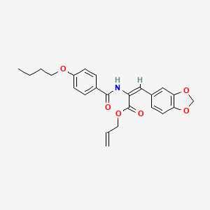 molecular formula C24H25NO6 B5203081 prop-2-enyl (E)-3-(1,3-benzodioxol-5-yl)-2-[(4-butoxybenzoyl)amino]prop-2-enoate 