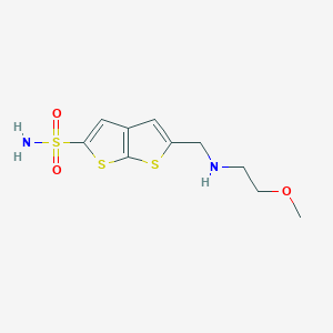 molecular formula C10H14N2O3S3 B052035 5-[[(2-Methoxyethyl)amino]methyl]thieno[2,3-b]thiophene-2-sulfonamide CAS No. 122266-90-4