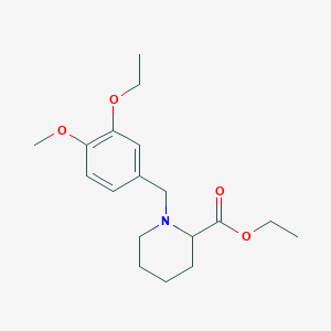 molecular formula C18H27NO4 B5203635 Ethyl 1-[(3-ethoxy-4-methoxyphenyl)methyl]piperidine-2-carboxylate 