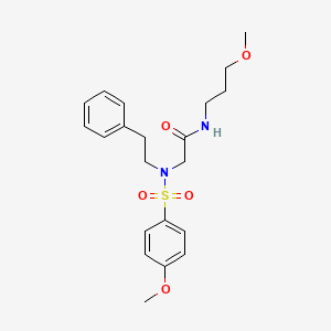 molecular formula C21H28N2O5S B5203666 N-(3-METHOXYPROPYL)-2-[N-(2-PHENYLETHYL)4-METHOXYBENZENESULFONAMIDO]ACETAMIDE 