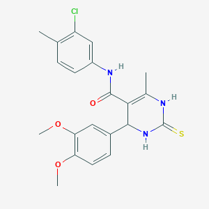 molecular formula C21H22ClN3O3S B5203733 N-(3-chloro-4-methylphenyl)-4-(3,4-dimethoxyphenyl)-6-methyl-2-sulfanylidene-3,4-dihydro-1H-pyrimidine-5-carboxamide 