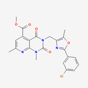 molecular formula C22H19BrN4O5 B5203861 METHYL 3-{[2-(3-BROMOPHENYL)-5-METHYL-1,3-OXAZOL-4-YL]METHYL}-1,7-DIMETHYL-2,4-DIOXO-1H,2H,3H,4H-PYRIDO[2,3-D]PYRIMIDINE-5-CARBOXYLATE 