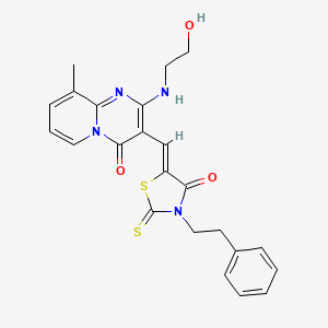 2-[(2-hydroxyethyl)amino]-9-methyl-3-{[4-oxo-3-(2-phenylethyl)-2-thioxo-1,3-thiazolidin-5-ylidene]methyl}-4H-pyrido[1,2-a]pyrimidin-4-one