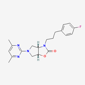 molecular formula C20H23FN4O2 B5203988 (3aS*,6aR*)-5-(4,6-dimethyl-2-pyrimidinyl)-3-[3-(4-fluorophenyl)propyl]hexahydro-2H-pyrrolo[3,4-d][1,3]oxazol-2-one 