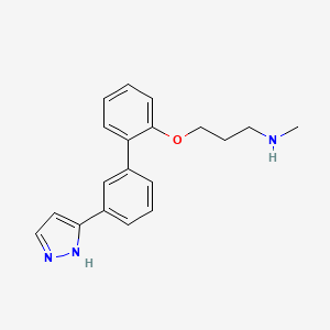 molecular formula C19H21N3O B5203996 N-methyl-3-{[3'-(1H-pyrazol-3-yl)-2-biphenylyl]oxy}-1-propanamine trifluoroacetate 