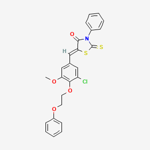 molecular formula C25H20ClNO4S2 B5204004 5-[3-chloro-5-methoxy-4-(2-phenoxyethoxy)benzylidene]-3-phenyl-2-thioxo-1,3-thiazolidin-4-one 