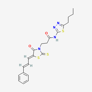 N-(5-butyl-1,3,4-thiadiazol-2-yl)-3-[4-oxo-5-(3-phenyl-2-propen-1-ylidene)-2-thioxo-1,3-thiazolidin-3-yl]propanamide
