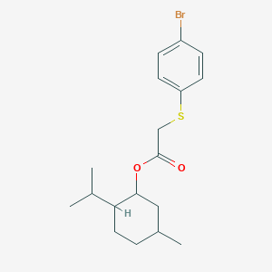 molecular formula C18H25BrO2S B5204046 2-isopropyl-5-methylcyclohexyl [(4-bromophenyl)thio]acetate 