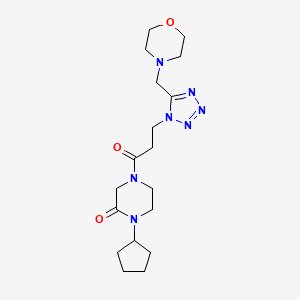 1-cyclopentyl-4-{3-[5-(4-morpholinylmethyl)-1H-tetrazol-1-yl]propanoyl}-2-piperazinone