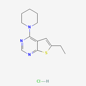 molecular formula C13H18ClN3S B5204065 6-ethyl-4-(1-piperidinyl)thieno[2,3-d]pyrimidine hydrochloride CAS No. 5251-80-9