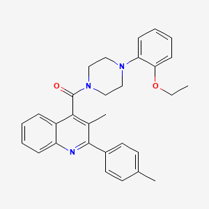 molecular formula C30H31N3O2 B5204355 4-[4-(2-ETHOXYPHENYL)PIPERAZINE-1-CARBONYL]-3-METHYL-2-(4-METHYLPHENYL)QUINOLINE 