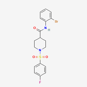 molecular formula C18H18BrFN2O3S B5204370 N-(2-bromophenyl)-1-[(4-fluorophenyl)sulfonyl]piperidine-4-carboxamide 