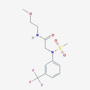molecular formula C13H17F3N2O4S B5204399 N-(2-methoxyethyl)-2-[N-methylsulfonyl-3-(trifluoromethyl)anilino]acetamide 