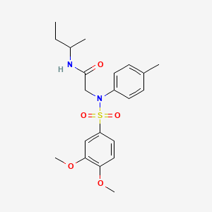 molecular formula C21H28N2O5S B5204656 N-(BUTAN-2-YL)-2-[N-(4-METHYLPHENYL)3,4-DIMETHOXYBENZENESULFONAMIDO]ACETAMIDE 