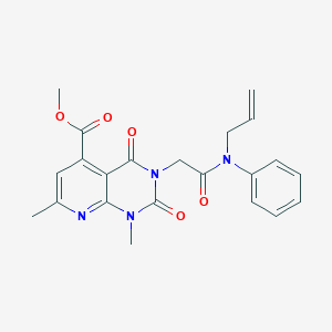 molecular formula C22H22N4O5 B5204659 METHYL 1,7-DIMETHYL-2,4-DIOXO-3-{[PHENYL(PROP-2-EN-1-YL)CARBAMOYL]METHYL}-1H,2H,3H,4H-PYRIDO[2,3-D]PYRIMIDINE-5-CARBOXYLATE 