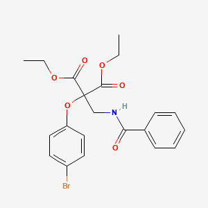 molecular formula C21H22BrNO6 B5204822 Diethyl 2-(benzamidomethyl)-2-(4-bromophenoxy)propanedioate 