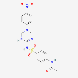 molecular formula C17H18N6O5S B5204839 N-(4-{[5-(4-Nitrophenyl)-1,3,5-triazinan-2-ylidene]sulfamoyl}phenyl)acetamide 