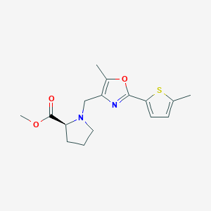 molecular formula C16H20N2O3S B5204879 methyl (2S)-1-[[5-methyl-2-(5-methylthiophen-2-yl)-1,3-oxazol-4-yl]methyl]pyrrolidine-2-carboxylate 
