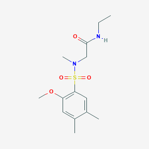 molecular formula C14H22N2O4S B5204991 N-ethyl-2-[(2-methoxy-4,5-dimethylphenyl)sulfonyl-methylamino]acetamide 