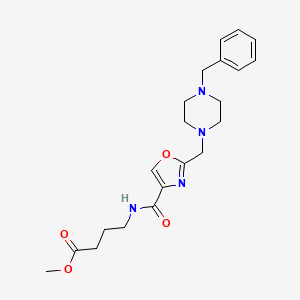 molecular formula C21H28N4O4 B5205104 Methyl 4-[[2-[(4-benzylpiperazin-1-yl)methyl]-1,3-oxazole-4-carbonyl]amino]butanoate 