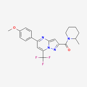 molecular formula C21H21F3N4O2 B5205148 [5-(4-Methoxyphenyl)-7-(trifluoromethyl)pyrazolo[1,5-a]pyrimidin-2-yl](2-methylpiperidin-1-yl)methanone 