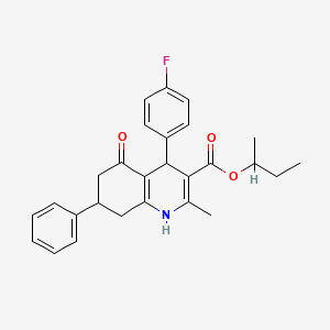 molecular formula C27H28FNO3 B5205250 Butan-2-yl 4-(4-fluorophenyl)-2-methyl-5-oxo-7-phenyl-1,4,5,6,7,8-hexahydroquinoline-3-carboxylate 