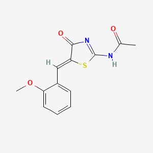 molecular formula C13H12N2O3S B5205310 N-[(5Z)-5-[(2-methoxyphenyl)methylidene]-4-oxo-1,3-thiazol-2-yl]acetamide 