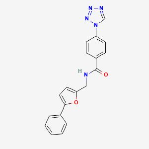 molecular formula C19H15N5O2 B5205353 N-[(5-phenylfuran-2-yl)methyl]-4-(1H-tetrazol-1-yl)benzamide 