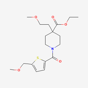 molecular formula C18H27NO5S B5205748 Ethyl 4-(2-methoxyethyl)-1-[5-(methoxymethyl)thiophene-2-carbonyl]piperidine-4-carboxylate 
