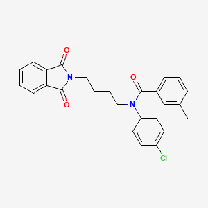 molecular formula C26H23ClN2O3 B5205955 N-(4-chlorophenyl)-N-[4-(1,3-dioxo-2,3-dihydro-1H-isoindol-2-yl)butyl]-3-methylbenzamide 