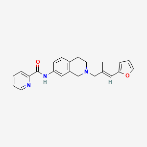 molecular formula C23H23N3O2 B5205998 N-[2-[(E)-3-(furan-2-yl)-2-methylprop-2-enyl]-3,4-dihydro-1H-isoquinolin-7-yl]pyridine-2-carboxamide 