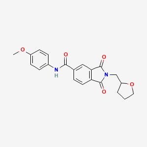 molecular formula C21H20N2O5 B5206084 N-(4-methoxyphenyl)-1,3-dioxo-2-(tetrahydrofuran-2-ylmethyl)-2,3-dihydro-1H-isoindole-5-carboxamide 