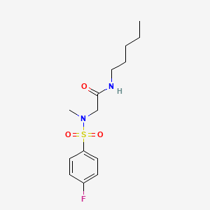 molecular formula C14H21FN2O3S B5206089 N~2~-[(4-fluorophenyl)sulfonyl]-N~2~-methyl-N-pentylglycinamide 